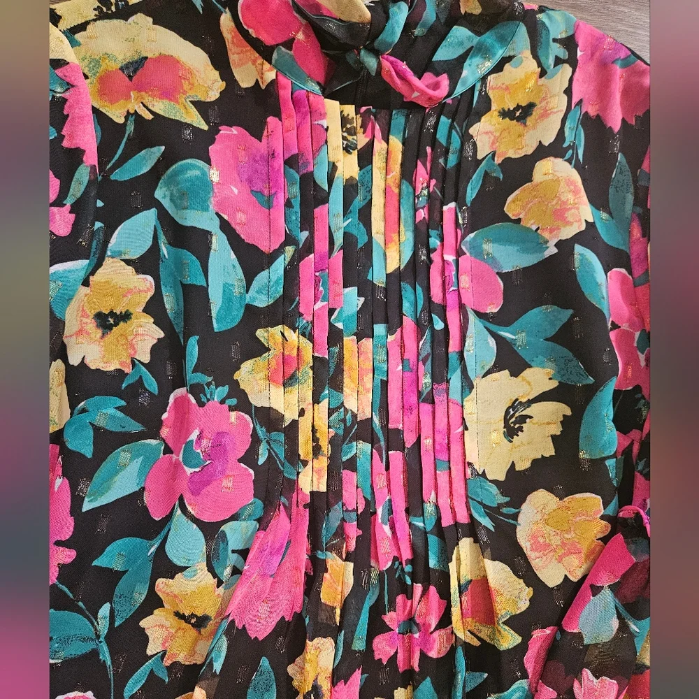 NWT Tahari Summer Shift Floral Print Mini Dress sz 10 - Picture 12 of 14